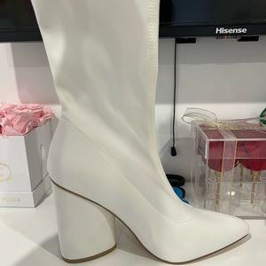 Pretty little thing white booties